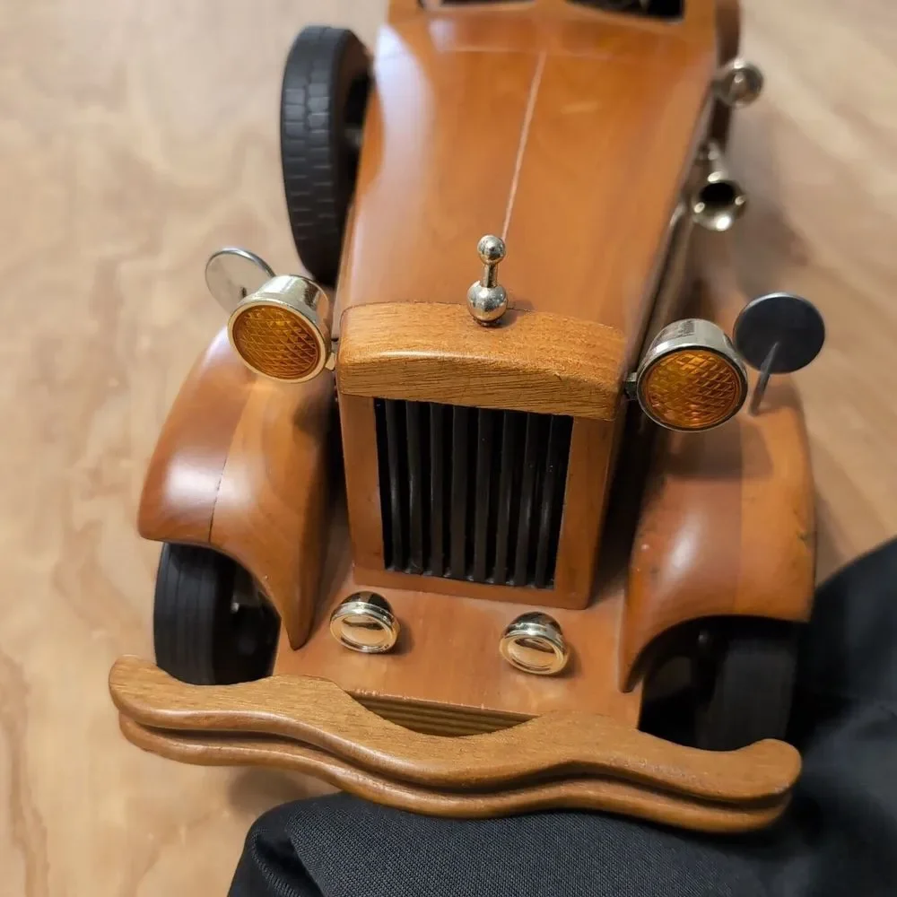 Retro Wood Car Model Handmade‎ Packard Antique Model Wooden Car Collectible Car